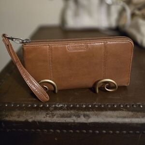Ellington Tan Leather Wallet/ Wristlet